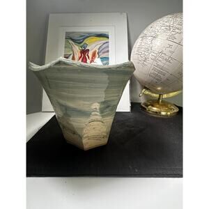 Handmade pottery vase  artist signed